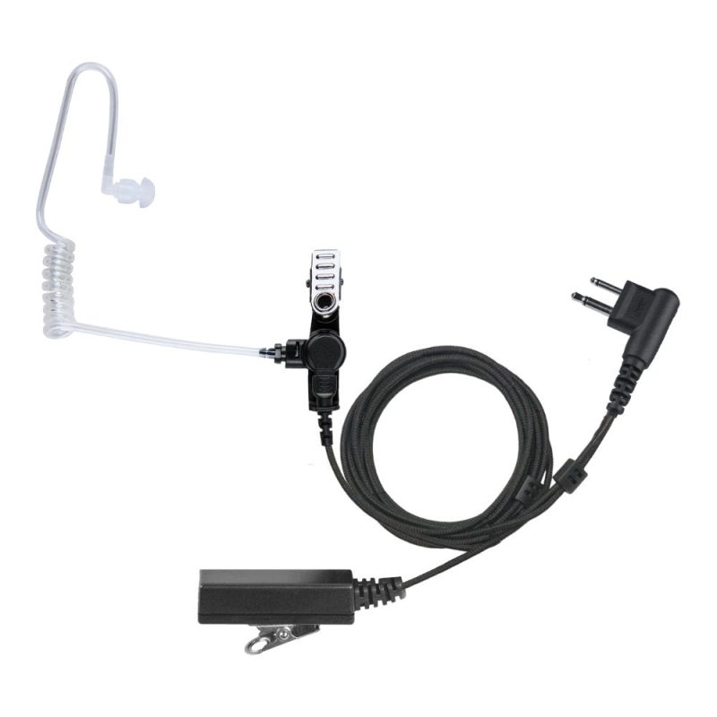 2 wire surveillance microphone earpiece braided cable motorola 2 pin 654624