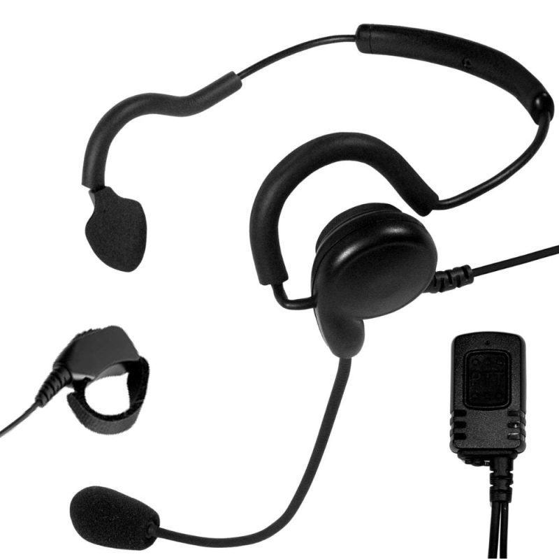 dronecomms drone operator boom mic headset with ring ptt harris p7100 p7200 p5200 742472