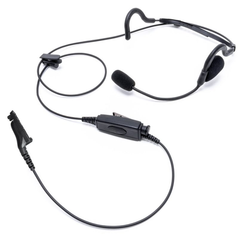 impact lightweight tactical headset with boom mic for motorola apx series 841364