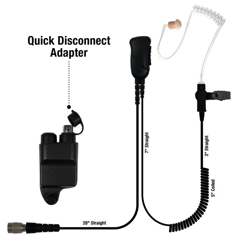 sheepdog quick disconnect lapel mic earpiece for harris macom jaguar 700p p5100 p7100 p7200 series 262217