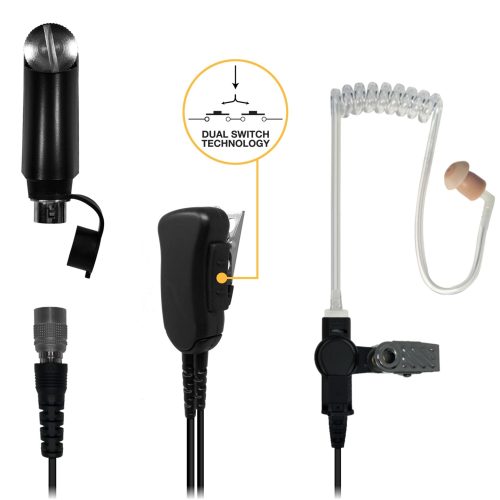 sheepdog quick disconnect lapel mic earpiece for harris xg100p xl150p xl185 xl200p 365071